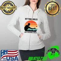 Novelty Cornhole Hitting Holes and Crushing Lawn Sports Fan Premium T-Shirt Full Zip Hooded