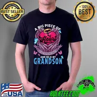 Official A Big Piece Of My Heart Lives In Heaven He Is My Grandson T-shirt