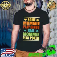 Official Real Mommie Play Poker Casino Gambler Funny Gambling Mom Premium T-Shirt Guys V Neck