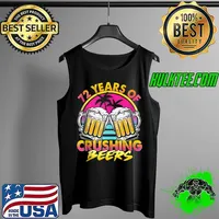 Original 72 Years of Crushing Beers Retro 80s 90s Beer 72nd Birthday T- Tank Top