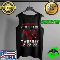 Original I'm In 7th Grade On Twosday 2-22-22 Gamer Boys Video Game T- Tank Top