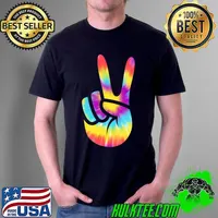Peace Hand Sign Tie Dye for Boys Girls T- Unisex