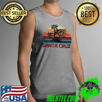 Santa Cruz CA Sunset Retro Vintage Santa Cruz California T- Tank Top