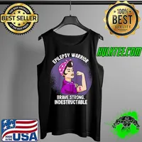 Strong Women Epilepsy Warrior Awareness Support T-Shirt Tank Top