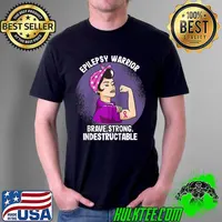 Strong Women Epilepsy Warrior Awareness Support T-Shirt