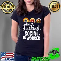 Top The Luckiest Social Worker St. Patrick's Day Lucky Irish T- Ladies Tee