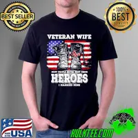 Veteran wife most people never meet their heroes i married mine america flag shirt