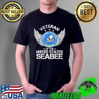 Vintage Veteran Of The United States Navy Seabee US Military Shirt Unisex