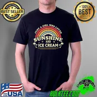 A Just Girl Cream Loves Sunshine And Ice Cream Funny T-Shirt