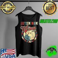 Autism Awareness Vintage retro 70s80s Autism Mom women power T-Shirt Tank Top