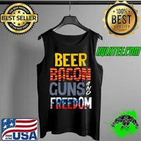 Beer Guns Bacon Freedom Shirt Beer And Bacon Guns Beer Premium T-Shirt Tank Top