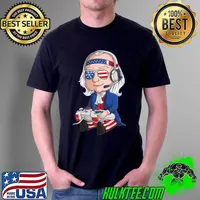 Benjamin Ben Franklin Gamer 4th Of July USA Flag Kids boys Premium T-Shirt Unisex