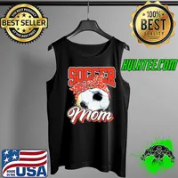 Football Soccer Mom Messy Bun Mother’s Day Soccer Ball T-Shirt Tank Top