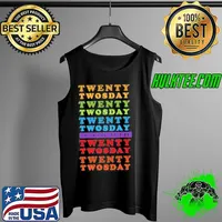 Happy tuesday twosday in february 2022 twosday rainbow text Tank Top