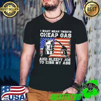 I Want Mean Tweets Cheap Gas Pro Trump 2024 Usa Vintage Flag T-Shirt