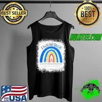 I Wear Blue For My Granddaughter Cancer Autism Awareness Month Rainbow Tank Top