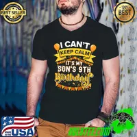 It's My Son 9th Birthday Shirt Matching Family Party T- Guys V Neck