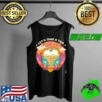 Let's take a trip to rock creek smiley face hippie car Tank Top