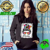 Mom Life Messy Hair Bun Tie Dye Women Mother's Day Funny Tee T-Shirt Hoodie
