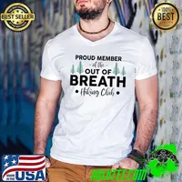 Mountain Hiker Proud Member Of Out Of Breath Hiking Club T-Shirt Guys V Neck