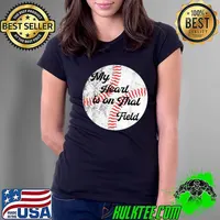 My Heart is on That Field Tee Baseball Softball Mom Gifts T-Shirt Ladies Tee