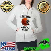 Never Underestimate An OLd Man Who Loves Fishing And Was Born In MArch Blood Moon Shirt