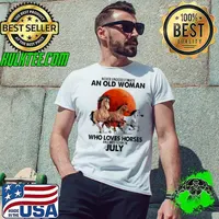 Never Underestimate An Old Woman Who Loves Horses And Was Born In July Blood Moon Shirt Unisex