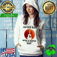 Never Underestimate An Old Woman With A Guitar And Was Born In May Blood Moon Shirt Hoodie