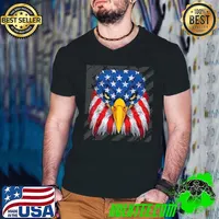 Patriotic Eagle 4th of July USA American Flag Merica men kid T-Shirt