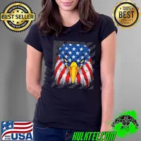 Patriotic Eagle 4th of July USA American Flag Merica men kid T-Shirt Ladies Tee