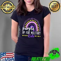 Purple Up For Military Kids Cool Month of the Military Kids T-Shirt Ladies Tee