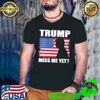 Womens Trump miss me yet president Trump 2024 usa American flag shirt