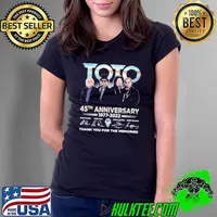 45 years of toto 19772022 signatures thank you for the memories toto band rock Ladies Tee