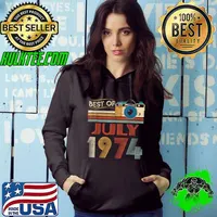 48 Vintage Birthday Gifts 48 Year Old Best Of July 1974 T-Shirt Hoodie