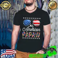 All American Papaw 4th of July Family Matching Sunglasses Premium T-Shirt