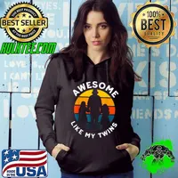 Awesome Like My Twins Fathers Day Dad Of Twin Girls Vintage T-Shirt