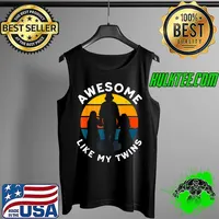 Awesome Like My Twins Fathers Day Dad Of Twin Girls Vintage T-Shirt Tank Top