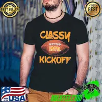 Classy until kickoff crazy American Football sports fan short sleeve s Guys V Neck
