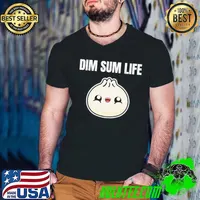 Dim sum life yum cha dumpling dumplings asian food foodie chinese funny gift idea birthday present shortsleeve Guys V Neck