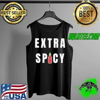 Extra spicy hot sauce spicy food spice lover kawaiI cute asia asian food foodie funny pun gift birthday present shortsleeve Tank Top