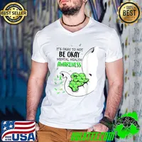 It's Okay To Not Be Okay Mental Health Awareness Ribbon elephant T-Shirt