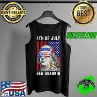 Mens Ben Drankin 4th Of July Usa Flag Vintage Independence Day T-Shirt Tank Top