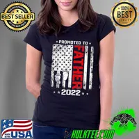 Mens Vintage Promoted To Father 2022 Funny Father's Day T-Shirt Ladies Tee