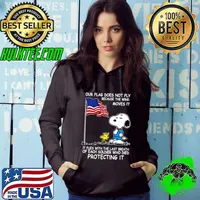 Snoopy and woodstock our flag does not fly because the wind moves it flies with the last breath of each soldier who died protecting it independence day Hoodie