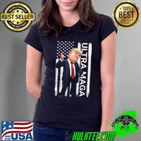 Vintage Grunge MAGA American Flag Pro Trump Ultra Maga Gifts T-Shirt Ladies Tee