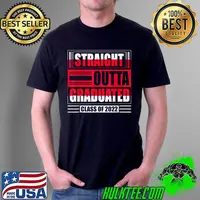Vintage Straight Outta Proud Dad Of A Class Of 2022 Graduate T-Shirt Unisex