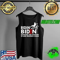 Biden falling off his bicycle riding with Biden running the country bike s Tank Top