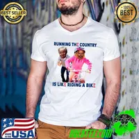 Biden Falls Off Bike, Trump Funny Joe Biden Falling of bike T-Shirt Guys V Neck