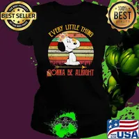 Every little thing gonna be alright snoopy woodstock s Ladies tee