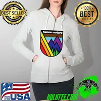 Gay Hiking shirt - LGBTQ+ Queer Pride with Mountains Trees T-Shirt Full Zip Hooded